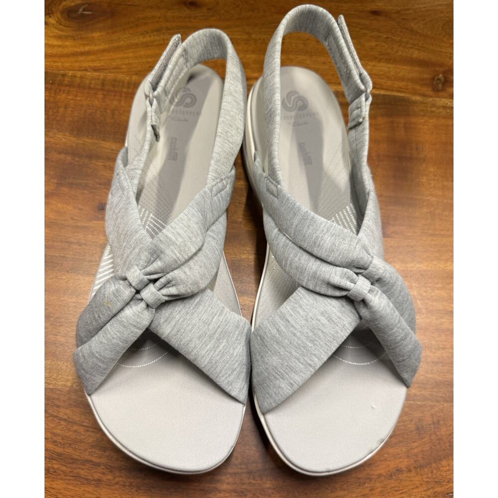 Clarks Arla Belle Women's Gray Cushion Comfort Strappy Sandals Sz 12W - NEW